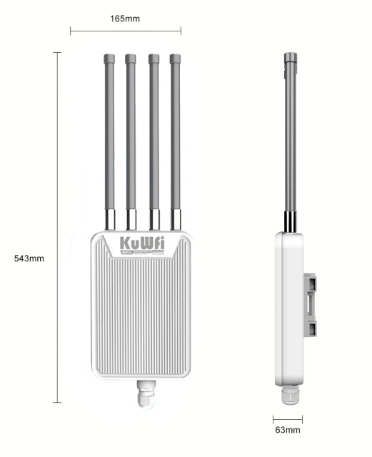 KuWFi Wifi ap Wifi6 Ax3000 Extend Long-Range Coverage 256 Users Connectivity Mesh Outdoor Access Point