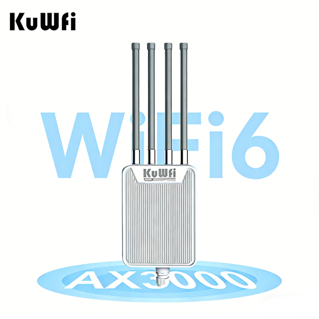 KuWFi Wifi ap Wifi6 Ax3000 Extend Long-Range Coverage 256 Users Connectivity Mesh Outdoor Access Point