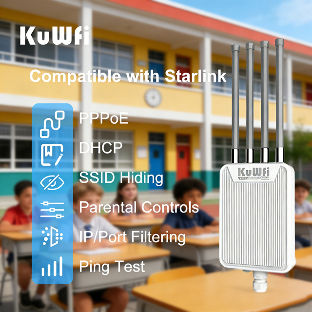 KuWFi Wifi ap Wifi6 Ax3000 Extend Long-Range Coverage 256 Users Connectivity Mesh Outdoor Access Point