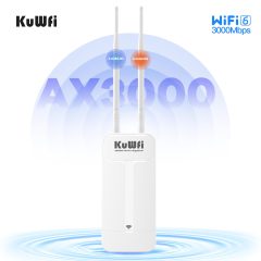 KuWFi 300meters Dual Band AX3000 WiFi6 Wifi Extender Wide-area 48V POE 12V DC Solar IP65 Outdoor Access Point