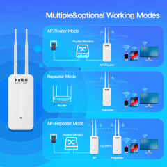 KuWFi 300meters Dual Band AX3000 WiFi6 Wifi Extender Wide-area 48V POE 12V DC Solar IP65 Outdoor Access Point