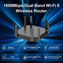 KuWFi 1800Mbps WiFi6 Dual Band Gigabit Router 8 Antennas High Speed Low Latency WiFi6 Router for IPTV Home
