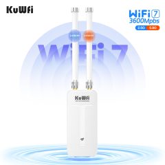 KuWFi WiFi7 3600Mbps Dual Band 128users 2.5G PoE 400meters IP65 Waterproof Solar Outdoor ap for Campus Wifi