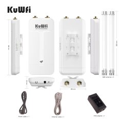 KuWFi WiFi7 3600Mbps Dual Band 128users 2.5G PoE 400meters IP65 Waterproof Solar Outdoor ap for Campus Wifi