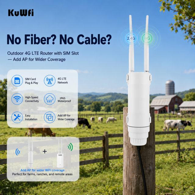 KuWFi outdoor 4g LTE WIFI Router 150Mbps Wireless AP WIFI Extender Long Range