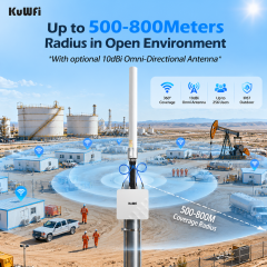KuWFi 800meters Long Range Dual Band 3000Mbps Wifi6 Industrial Ip67 Outdoor Access Point With SFP Port Wifi6 Coverage Solution