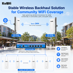 KuWFi 3km Long Range TDMA 5.8G IP65 Waterproof Gigabit Port Point to Point Wireless Cpe Bridge for Music Festival