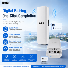 KuWFi 5.8GHz 900Mbps 5KM 14dBi High Power PtP PtMP Gigabit PoE Long Range Outdoor Cpe for CCTV IP Camera
