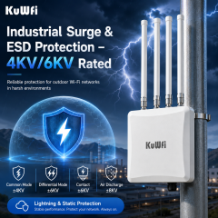 KuWFi Dual Band 3000Mbps IP67 Long Range 4x8dBi Omni Antenna 150+ Users Industrial Outdoor Access Point
