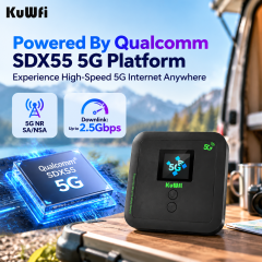 KuWFi Unlocked WiFi6 AX1800 Portable Hotspot 6000mAh Battery LAN Port ESIM 5G WiFi Router for Camping