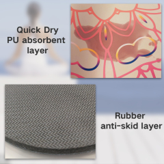Customized PU natural rubber yoga mat with UV printing