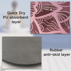 Customized PU sustainable natural rubber yoga mat with UV printing