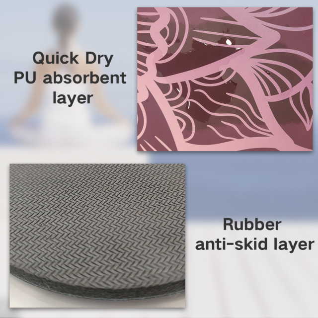 Customized PU sustainable natural rubber yoga mat with UV printing
