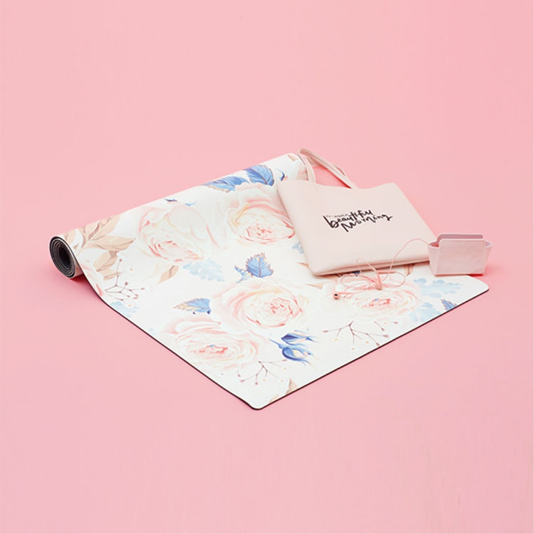 Customized pattern PU natural rubber yoga mat with UV printing