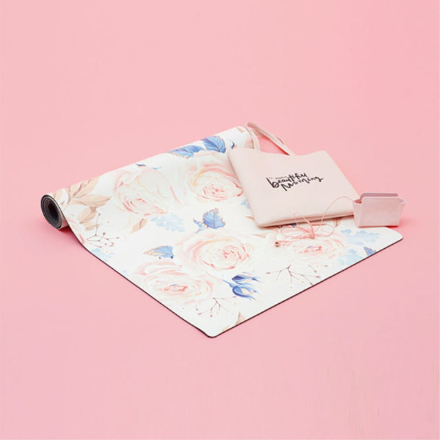 Customized pattern PU natural rubber yoga mat with UV printing