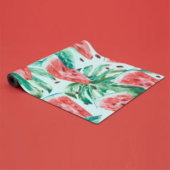 Customized pattern PU natural rubber yoga mat with UV printing