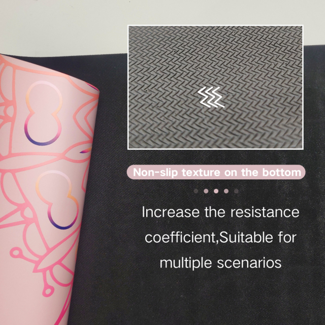 Customized PU natural rubber yoga mat with UV printing