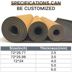 100% biodegradable cork natural rubber yoga mat