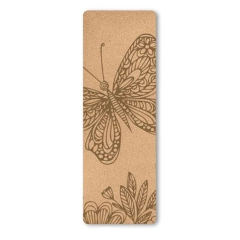 Customized Eco-friendly cork natural rubber yoga mat with heat trasfer printing