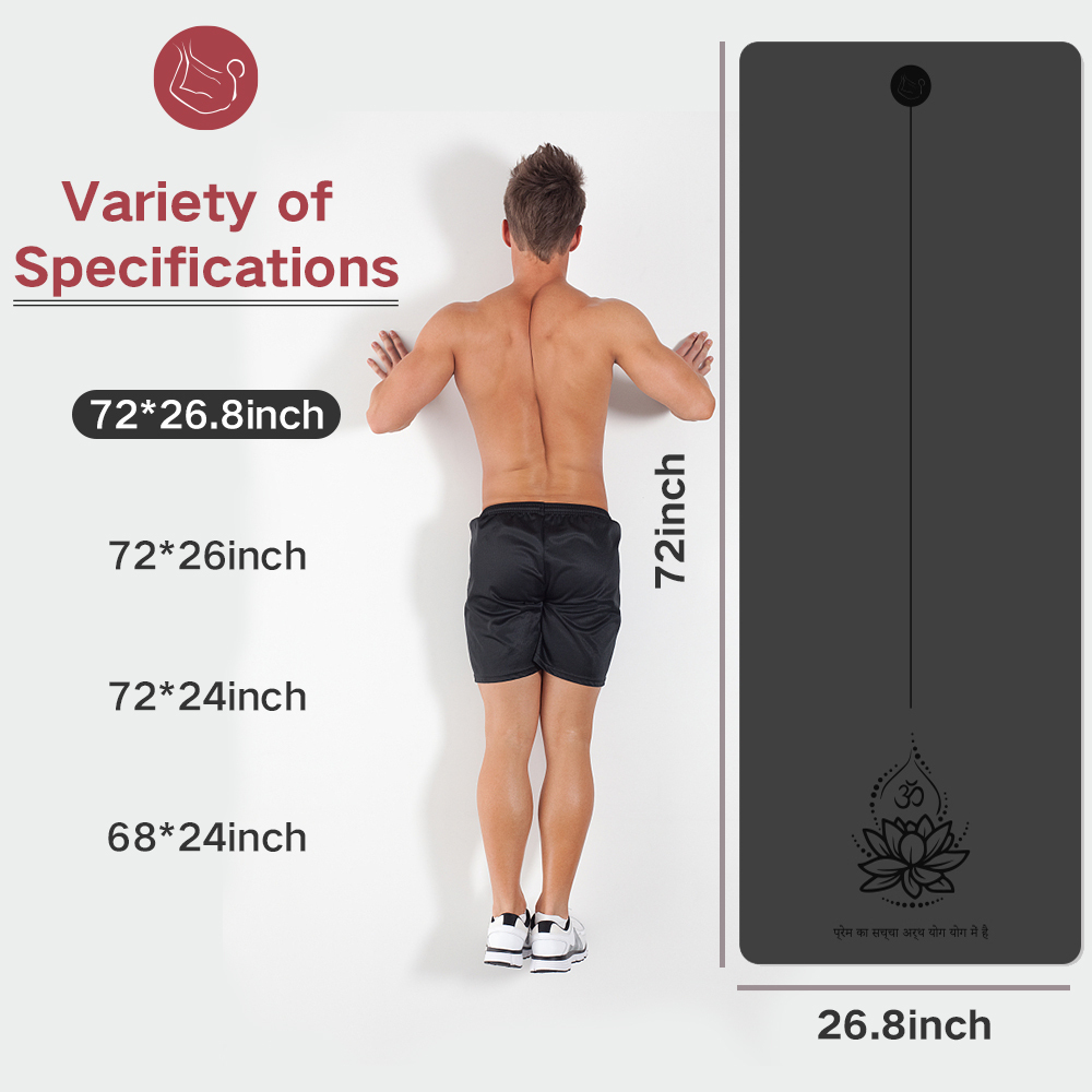 Customized PU sustainable natural rubber yoga mat with laser engraving