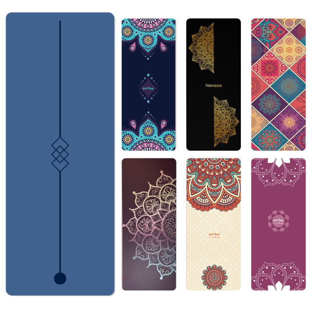 Natural rubber yoga mat with laser engraving