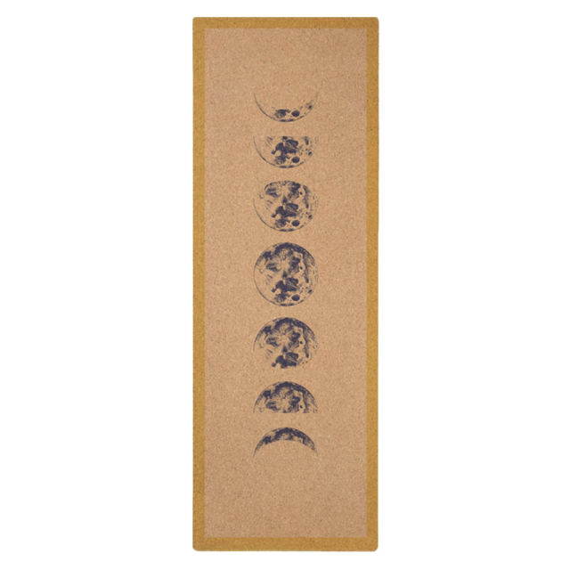 Customized Eco-friendly cork natural rubber yoga mat with heat trasfer printing