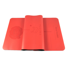 Hot selling red PU sustainable natural rubber yoga mat with laser engraving