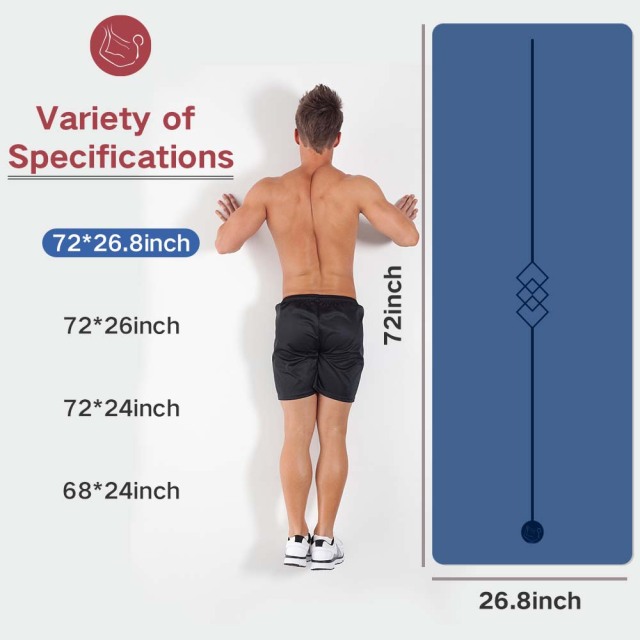 Natural rubber yoga mat with laser engraving