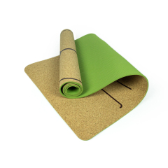 Ecological cork TPE yoga mat with heat transfer printing