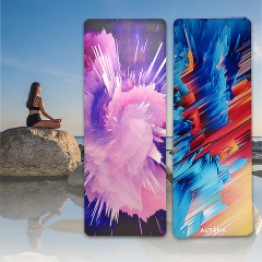 Customized PU sustainable natural rubber yoga mat with UV printing