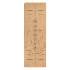 Customized Eco-friendly cork natural rubber yoga mat with heat trasfer printing