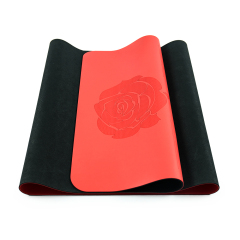 Hot selling red PU sustainable natural rubber yoga mat with laser engraving