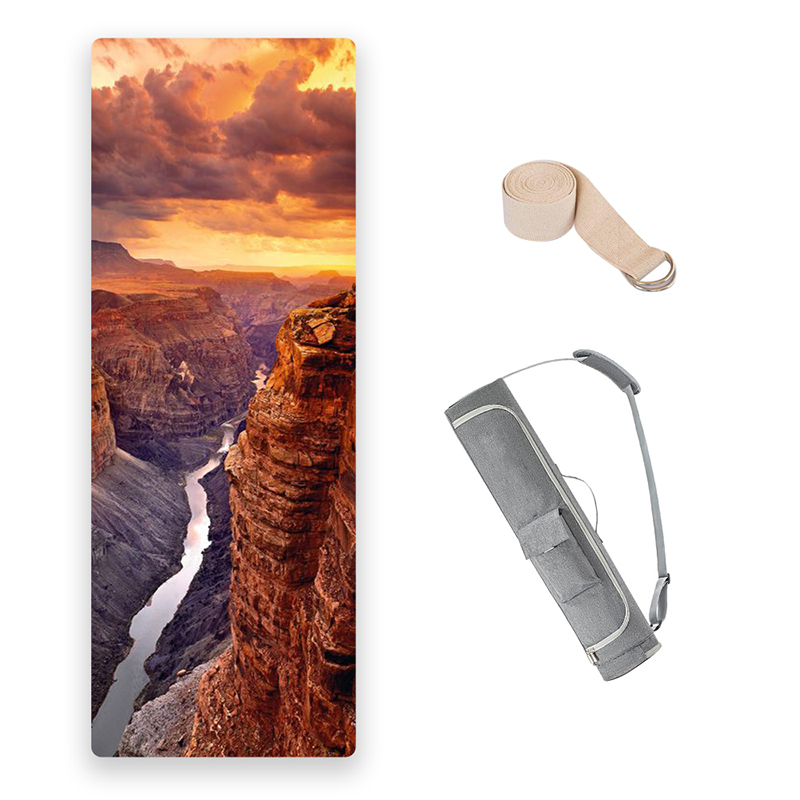 PU sustainable natural rubber yoga mat manufacturer with UVpringting