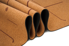 Customized eco-friendly cork natural rubber yoga mat with heat trasfer printing