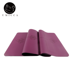 Deep purple PU sustainable natural rubber yoga mat with laser engraving