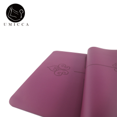 Deep purple PU sustainable natural rubber yoga mat with laser engraving