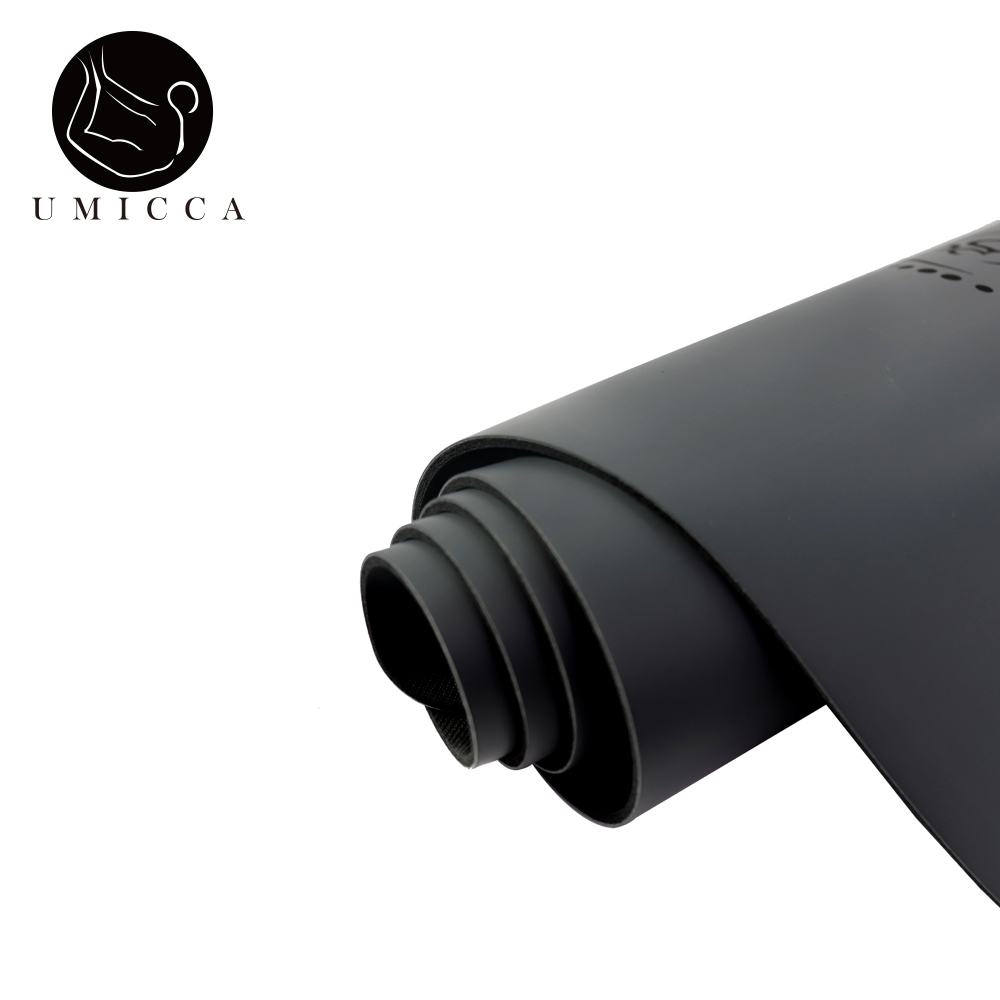 Grey PU sustainable natural rubber yoga mat with laser engraving