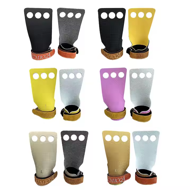 3 Hole Barbell Gloves Hypalon Hand Grips