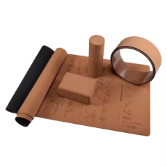 Custom logo Non-slip Natural Cork Rubber Yoga Mat