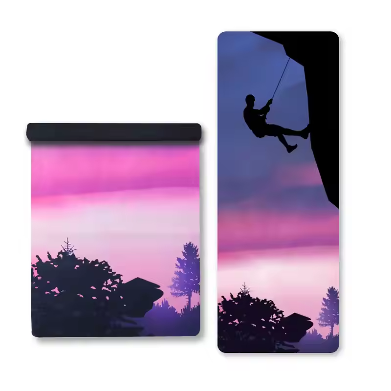 Eco-friendly Folding Suede Rubber Large Yoga Mat