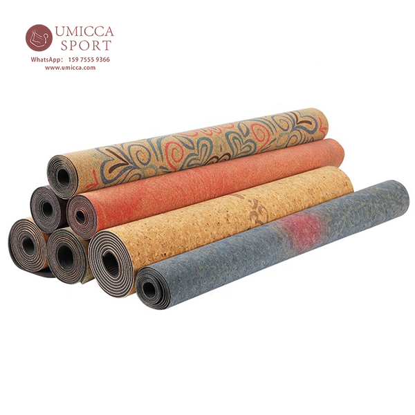 Wholesale Custom Logo Organic Rubber Cork Yoga Mat