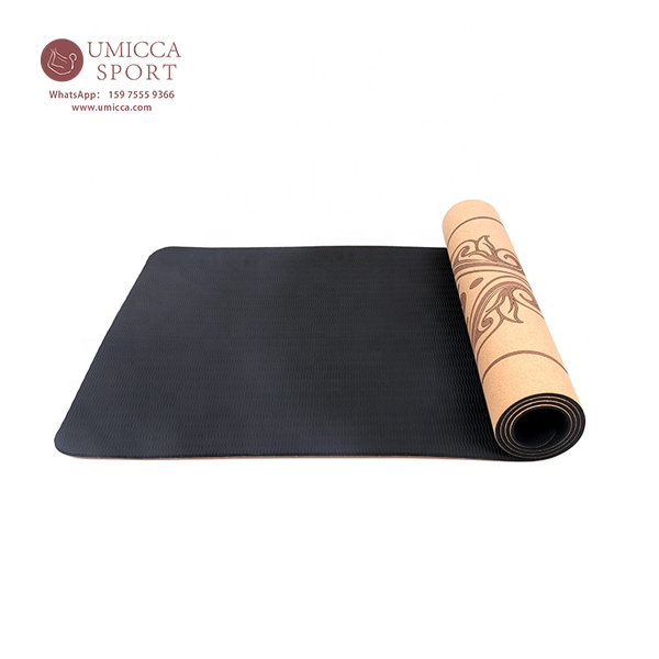 Wholesale Custom Logo Organic Rubber Cork Yoga Mat