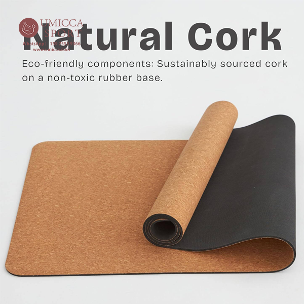 Anti Slip Cork Yoga Mat Natural Rubber