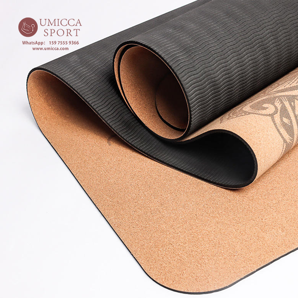 Anti Slip Grip TPE Cork Yoga Mat