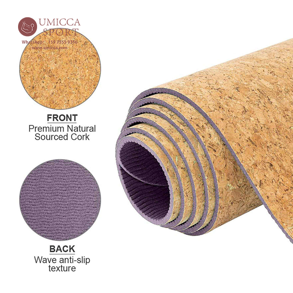 Anti Slip Grip TPE Cork Yoga Mat