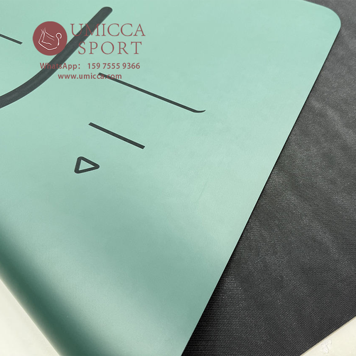 Sage Green Turquoise Stone Non Slip PU Natural Rubber Pilates Gym Yoga Mat