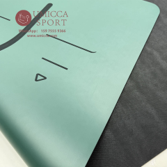 Sage Green Turquoise Stone Non Slip PU Natural Rubber Pilates Gym Yoga Mat