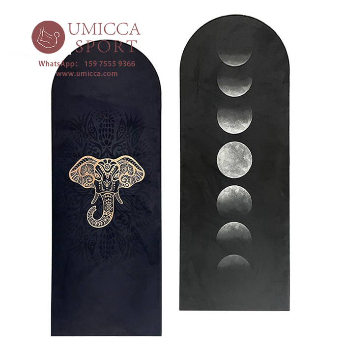 Eco Natural Rubber Custom Moon Phase Bottle Shape Oval Arched Curved Yoga Mats