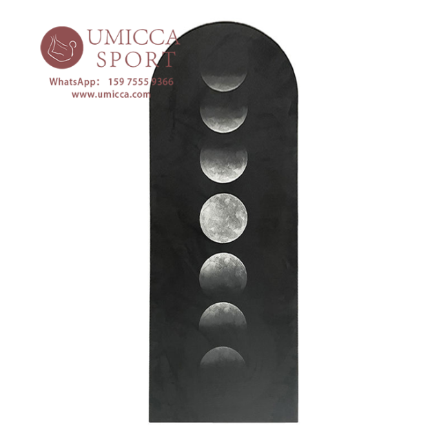Eco Natural Rubber Custom Moon Phase Bottle Shape Oval Arched Curved Yoga Mats