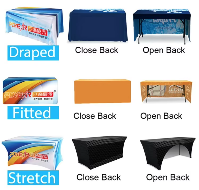 Custom trade show print Fitted Table Cloths & Table throws,PDYEAR GROUP,Custom trade show print Fitted Table Cloths & Table throws